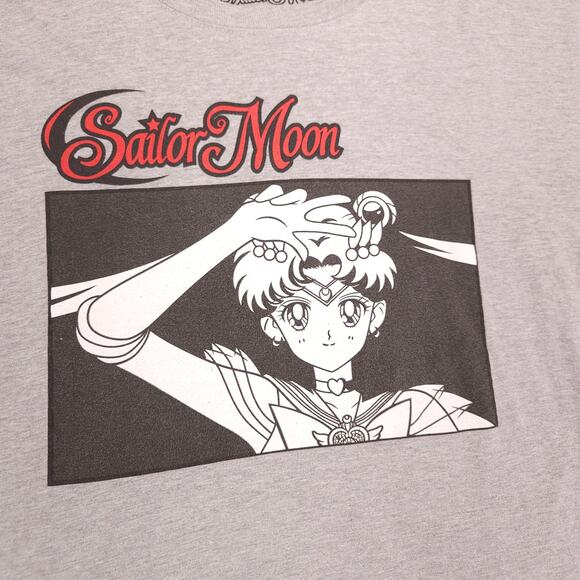 Sailor Moon Anime Graphic Short Sleeve Crew Neck T Shirt Mens Size XL Gray - Picture 4 of 9